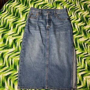 levis denim midi with slit